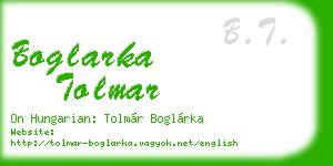 boglarka tolmar business card
