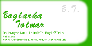 boglarka tolmar business card